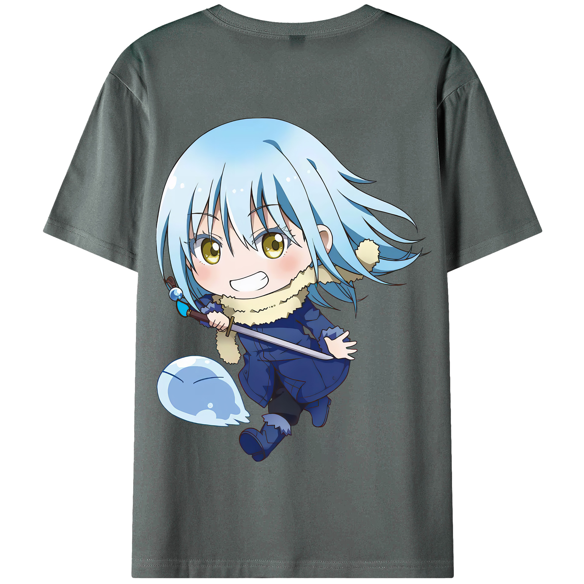 （画像用） 転スラ Regarding Reincarnated to Slime 綿100％半袖Tシャツ（背面プリント）